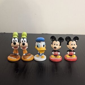 Vintage Mini bobbleheads Disney/Kelloggs Mickey Mouse, Donald Duck et Dingo